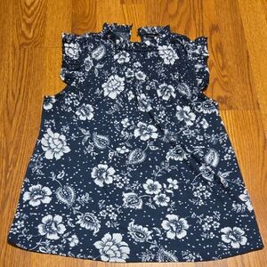 Como Black Floral Ruffle Sleeve Top